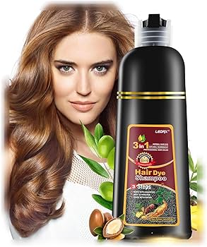 leorx Hair Dye shampoo, 3 In 1 Brown Color Shampoo Hair Dye For